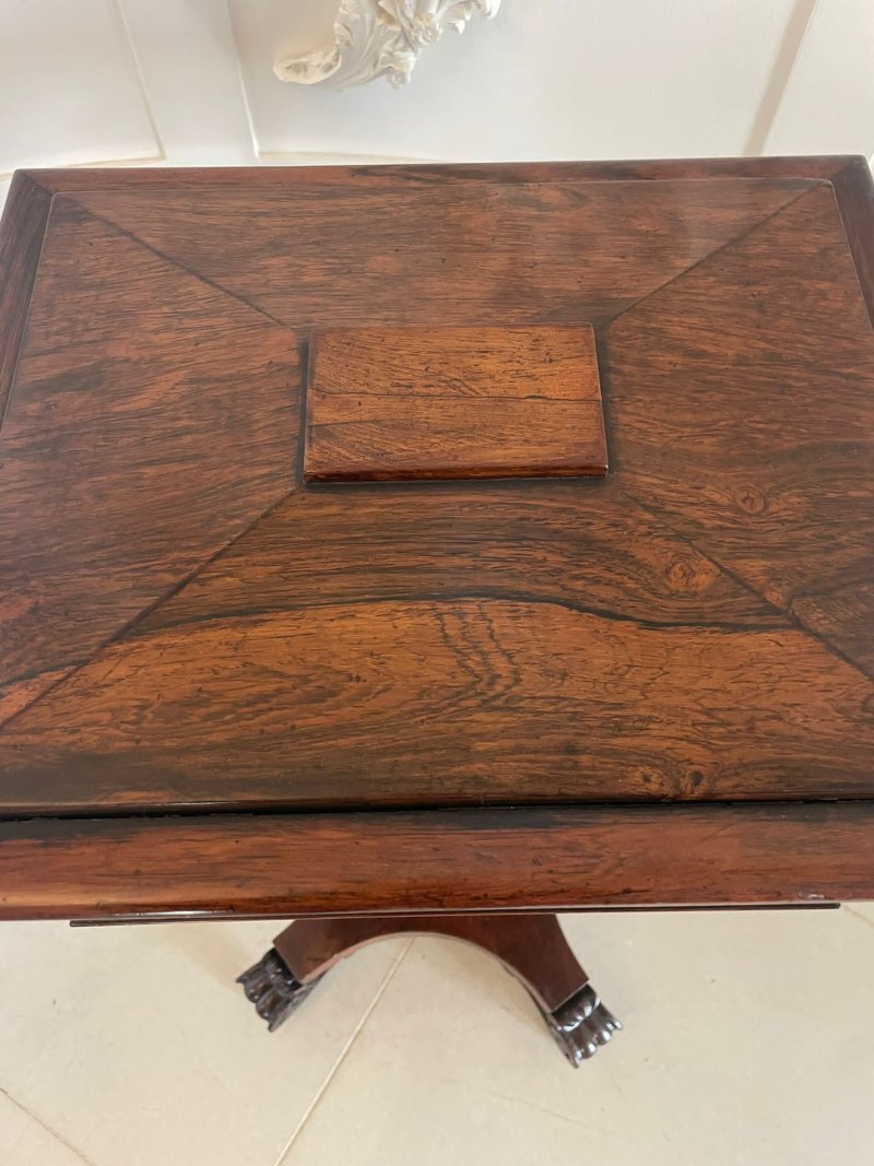 Antique Victorian Quality Rosewood Teapoy - Image 8